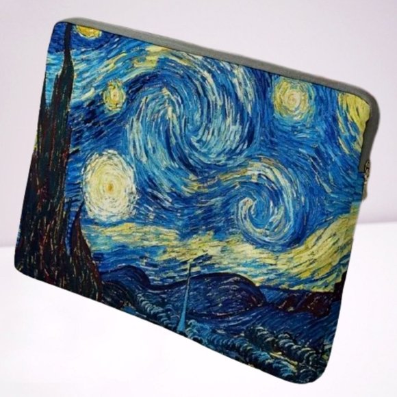 Van Gogh Starry Night Fabric Laptop Sleeve Soft Computer Case NEW - Picture 1 of 9